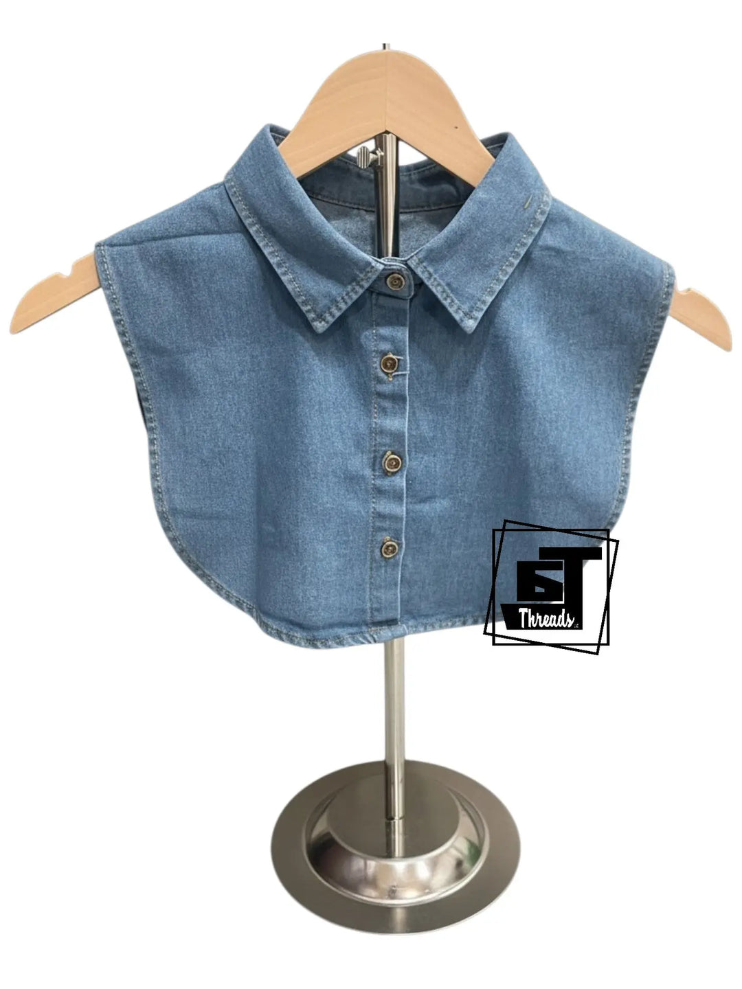 Dark Denim Fake Collar Dickey