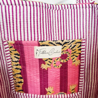 Cotton Quilted Block Print Tote Bag