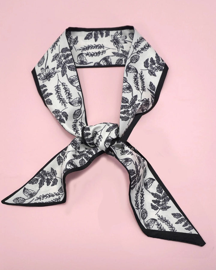 Soft Silky Noir Floral Scarf
