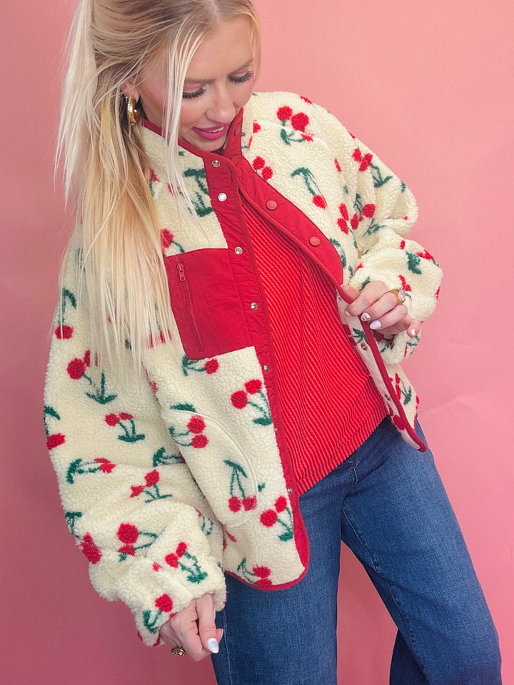 The Pick Me Cherry Fleece Jacket