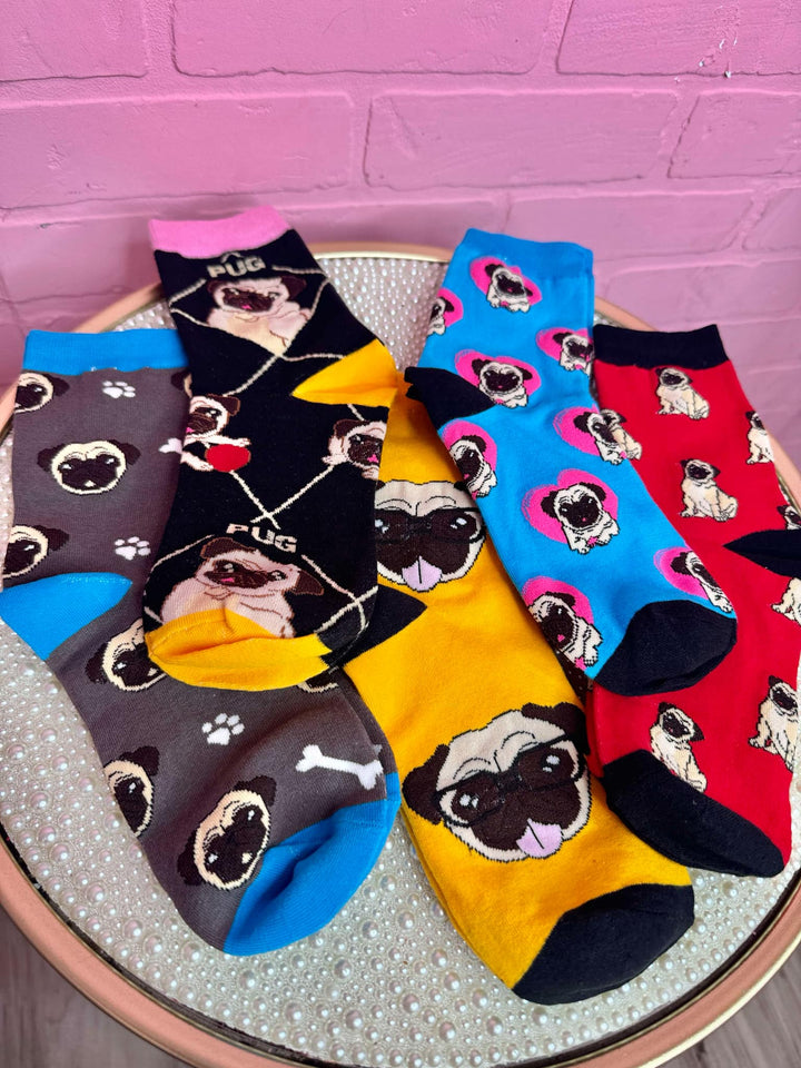 Pug Tall Socks