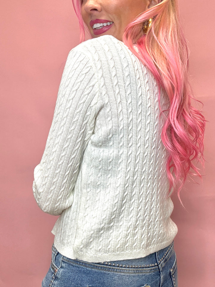 Whip Cream Cable Cardigan
