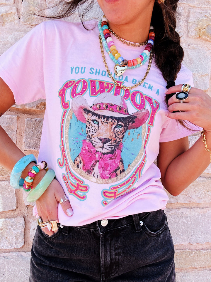 Shoulda Been A Cowboy Rhinestone Graphic Tee
