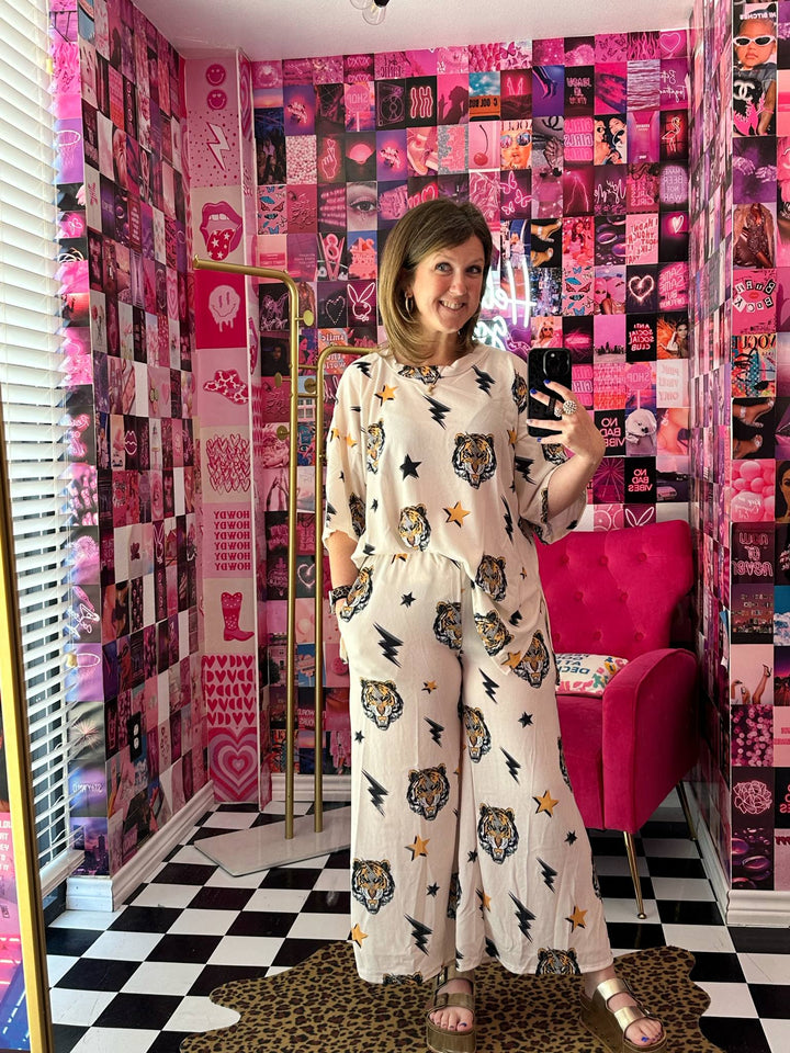 Mocha The Ellie Tiger Print Set