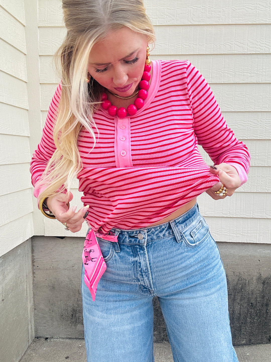Everyday Stripe Henley Top