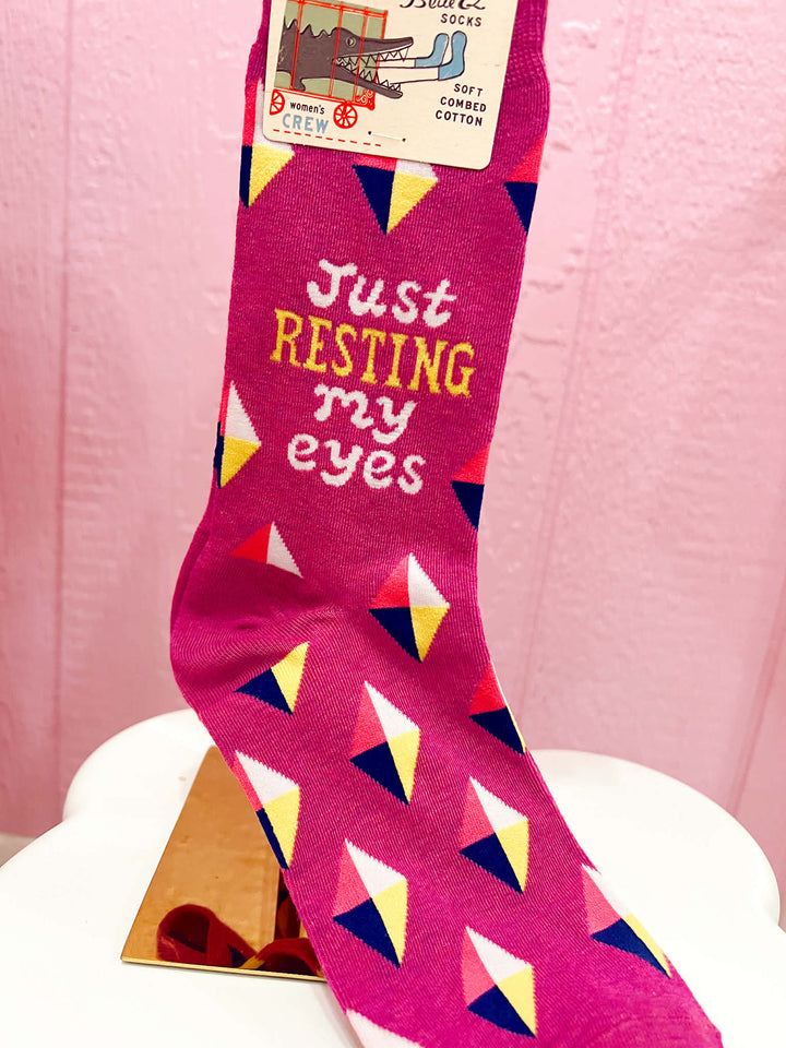 Resting My Eyes Crew Socks