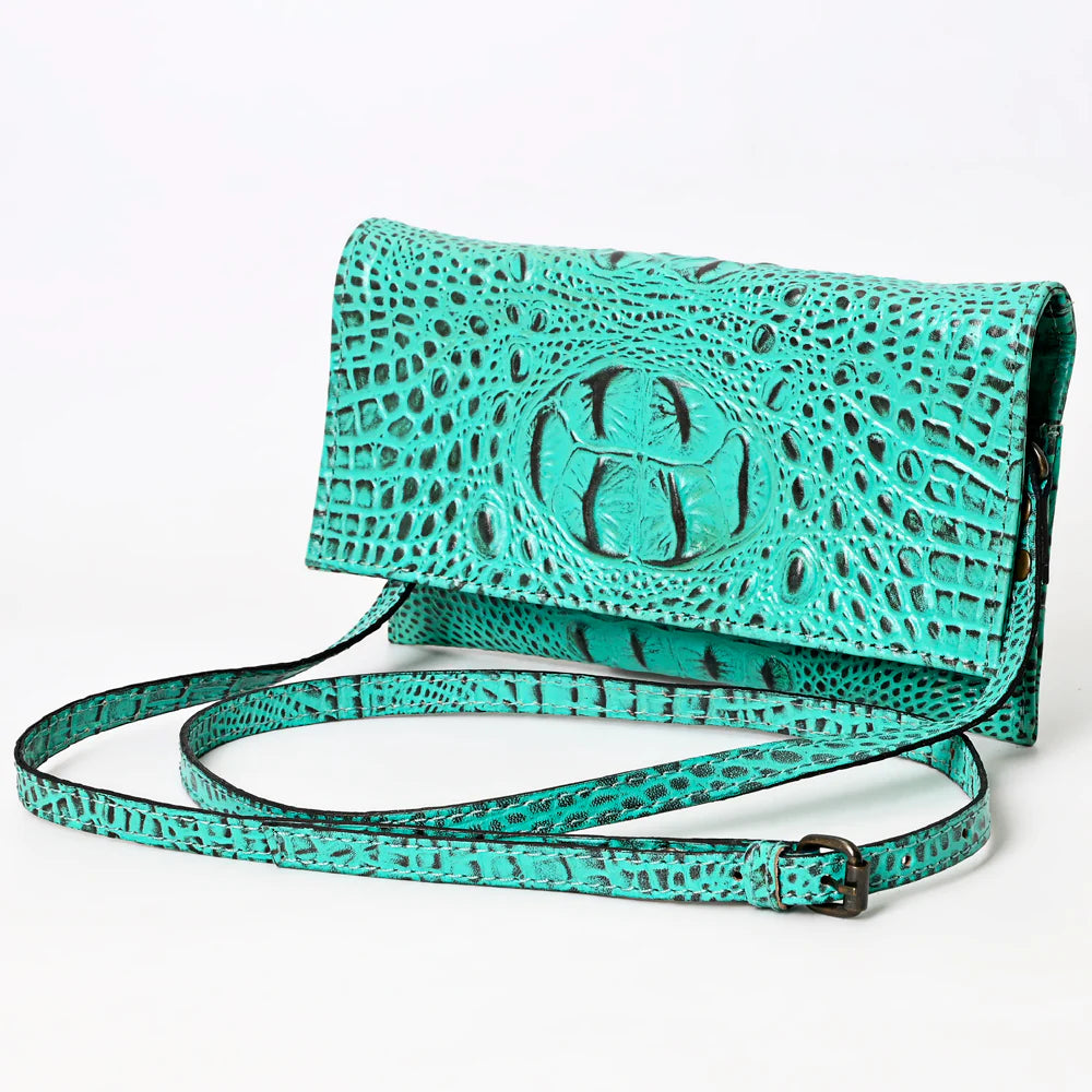 The Teal Croc Crossbody