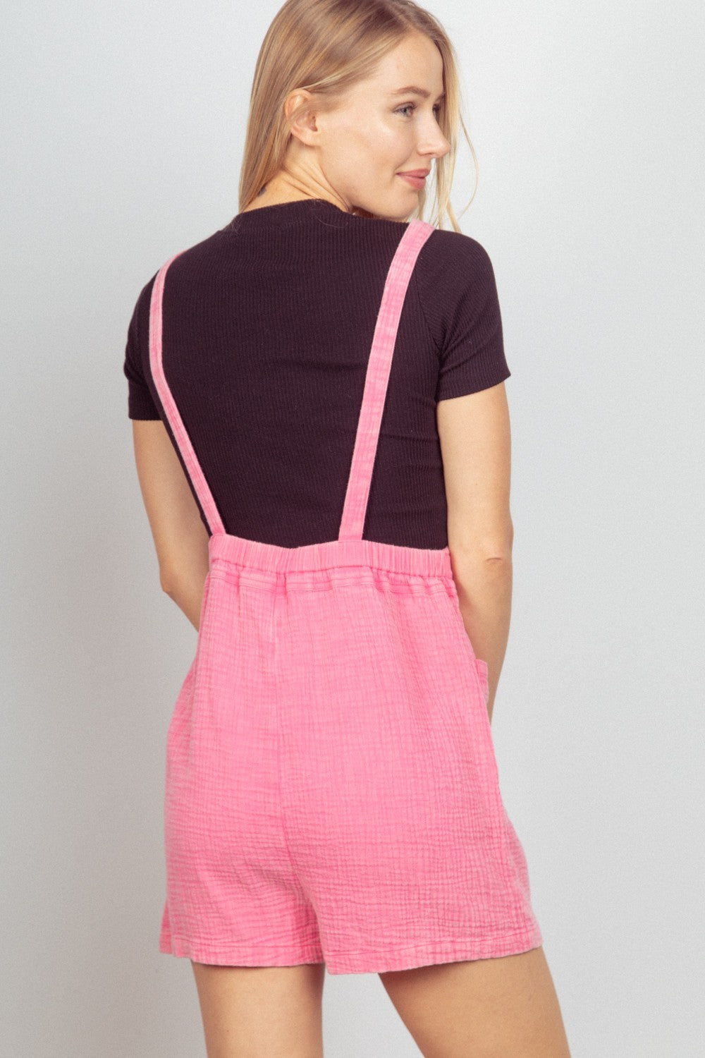 Mineral Washed Overall Romper