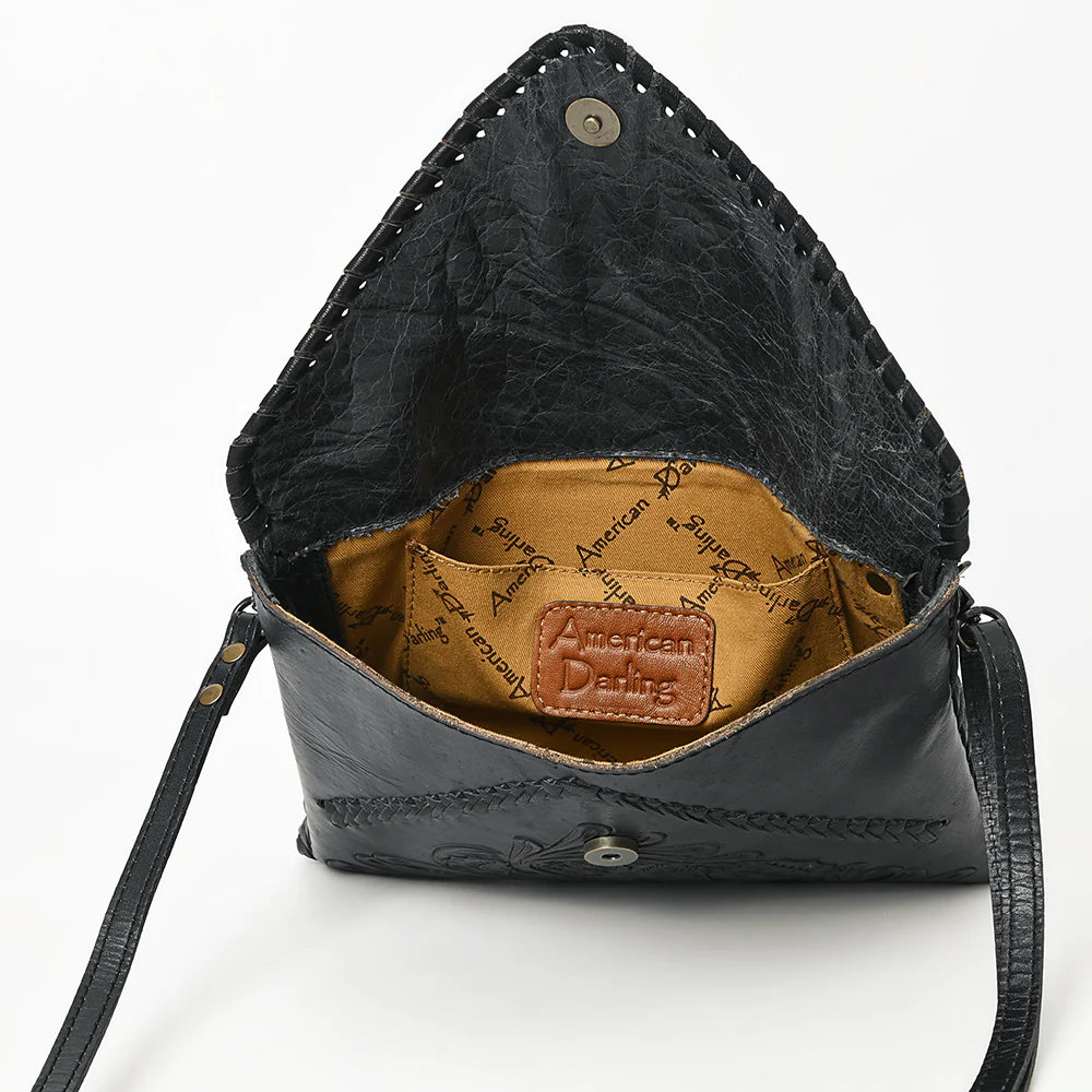 The Bianca Hand Tooled Leather Messenger Bag