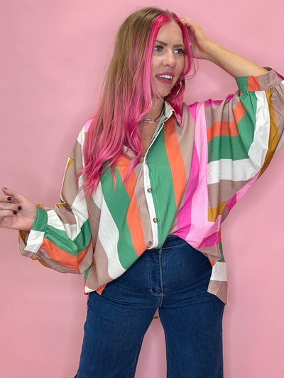 The Jade Stripe Top
