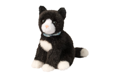 Mini Black & White Cat Stuffed Animal