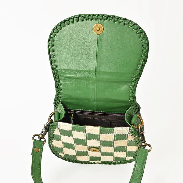 Verdant Rodeo Checkered Purse