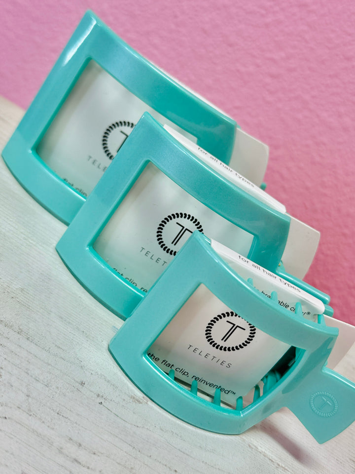 Totally Turquoise Flat Square Hair Clip