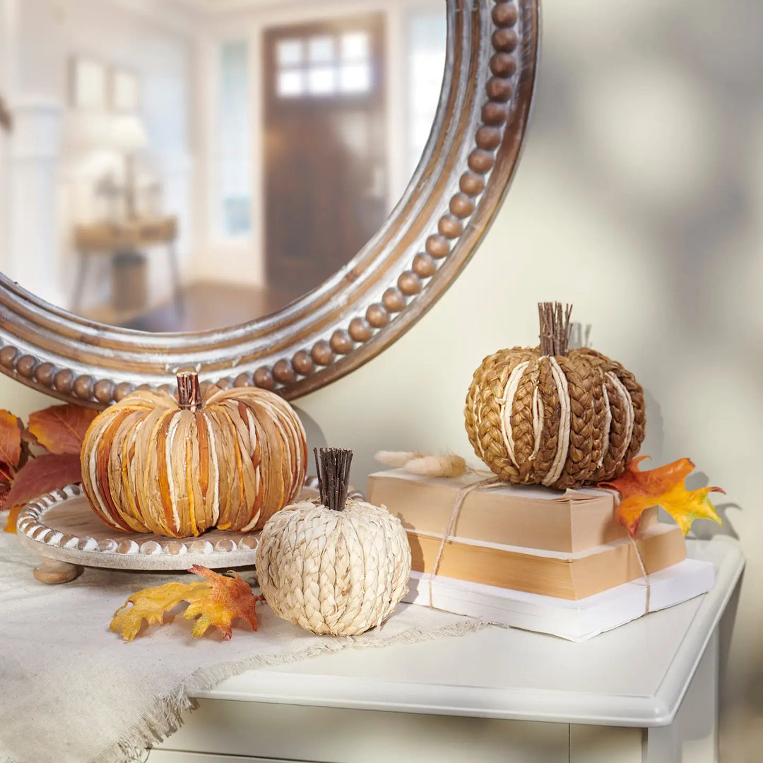 Woven Ratton Pumpkin Set
