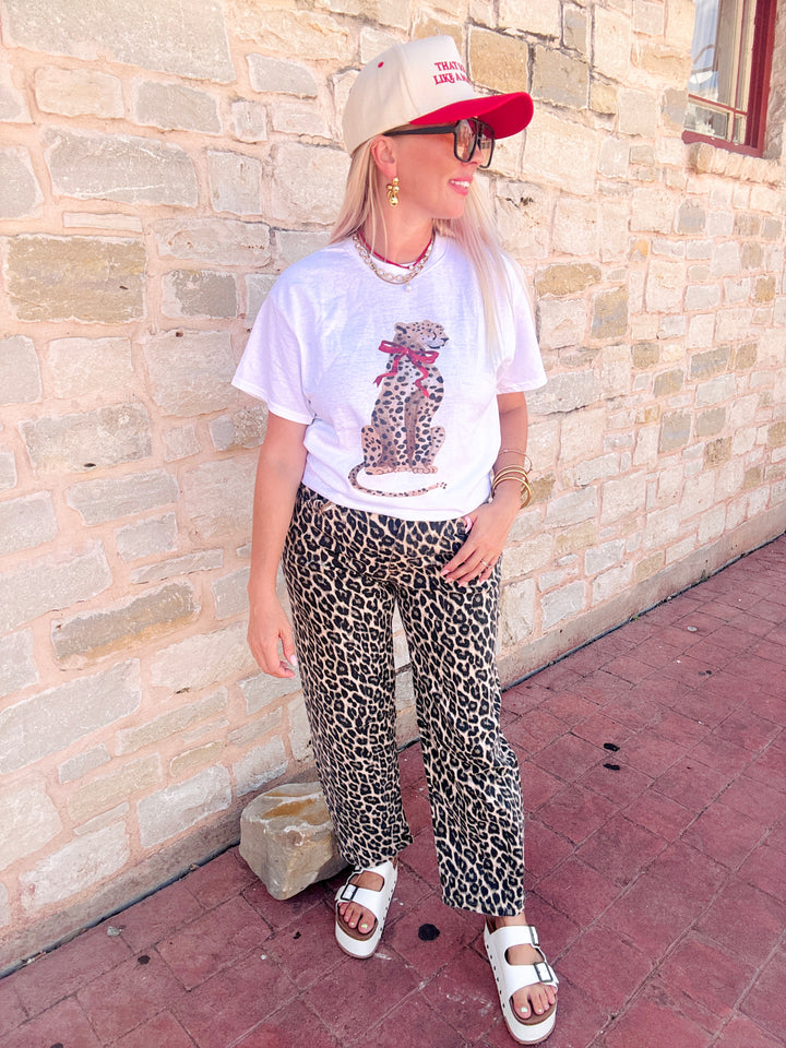 Bow Wild Leopard Graphic Tee