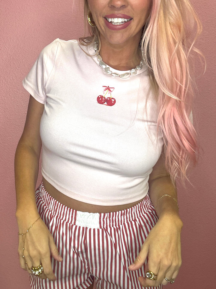 The Icon Cherry Crop Tee