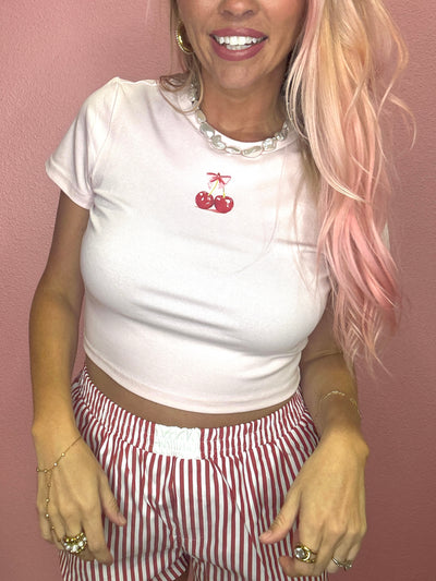 The Icon Cherry Crop Tee