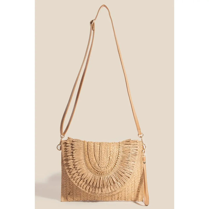 Boho Whisper Woven Envelope Clutch