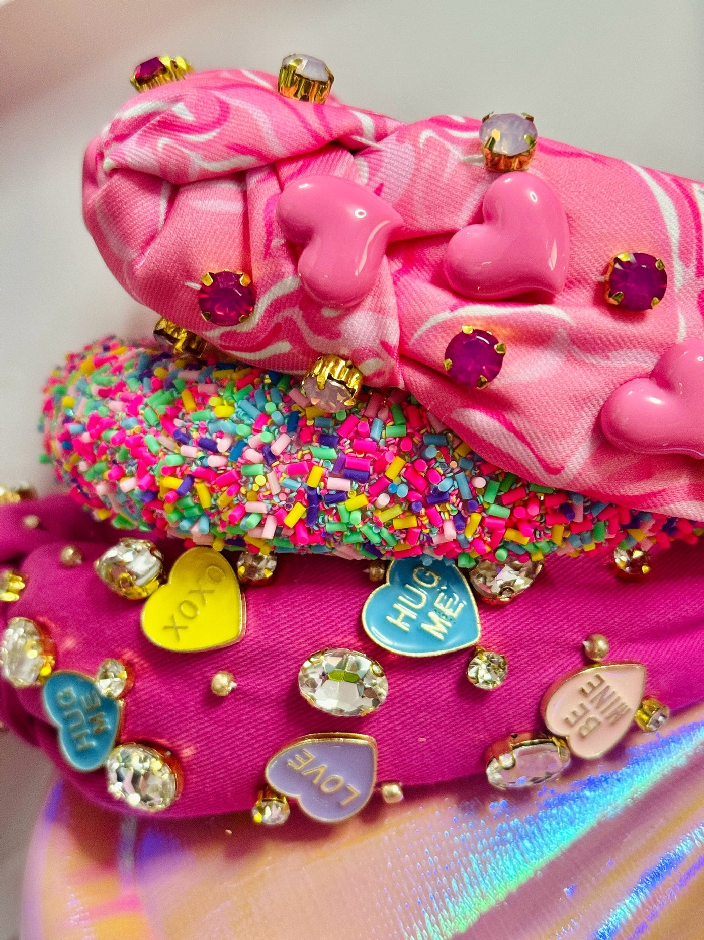 Pink Candy Heart Headband