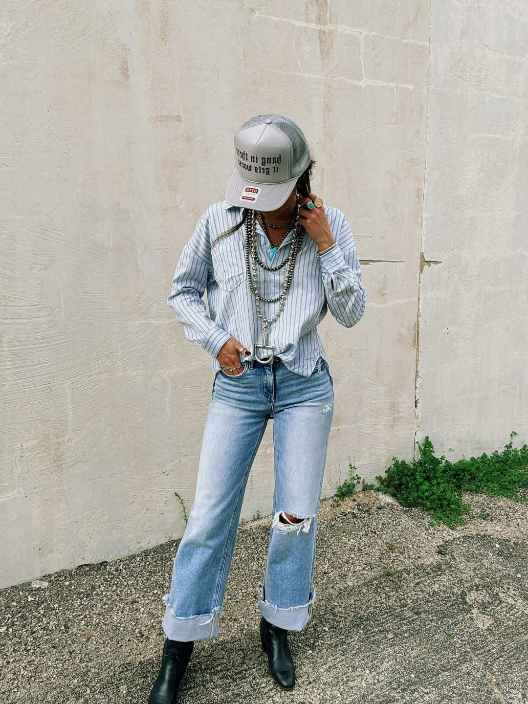 The Coastal Cool Stripe Button Down Top
