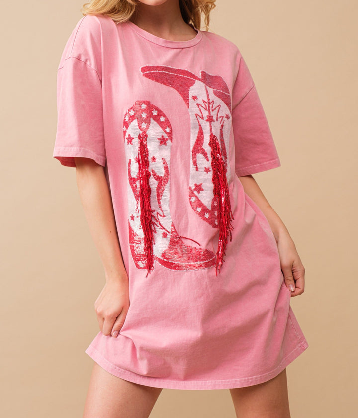 Western Cowgirl T-Shirt Dress