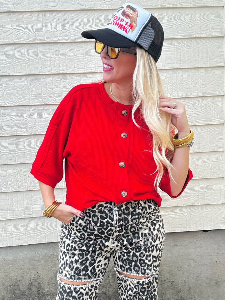 Early Mornings Button-Up Top