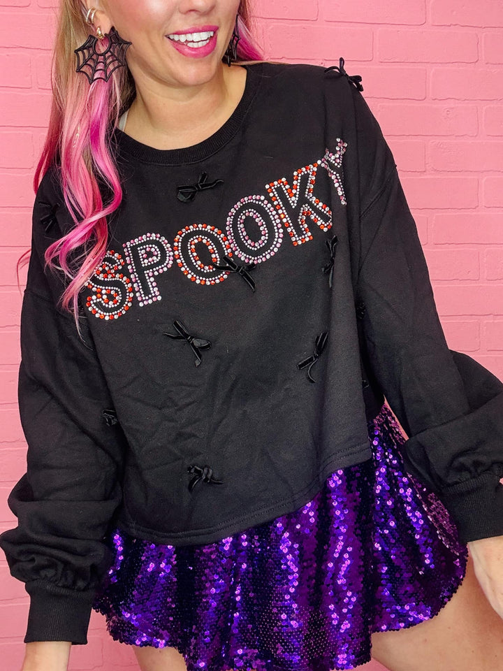 Spooky Stud & Velvet Ribbon Sweatshirt