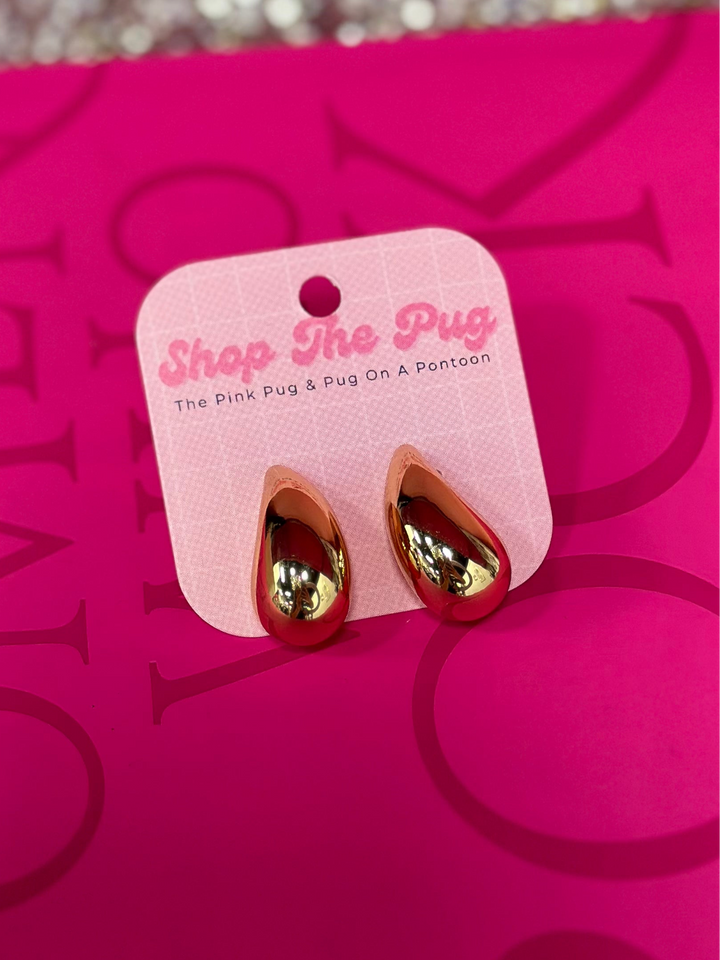 Say It Isn't So Gold Teardrop Earrings