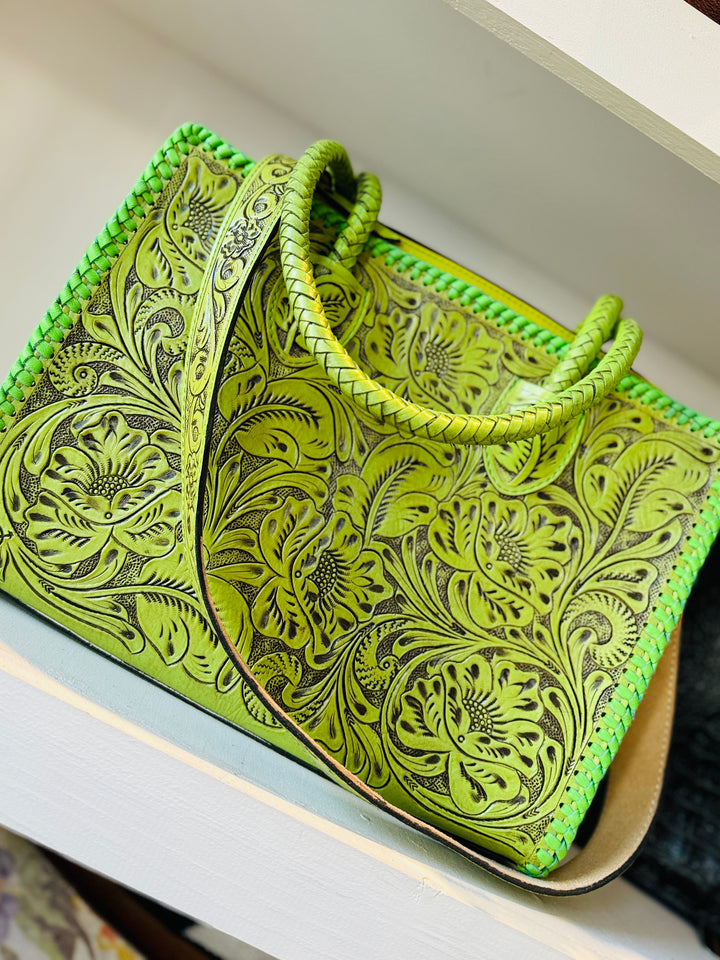 The Monica Hand Tooled Genuine Leather Bag