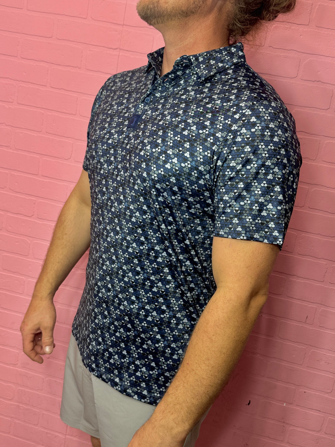 Whale Tail Navy Men’s Polo Shirt