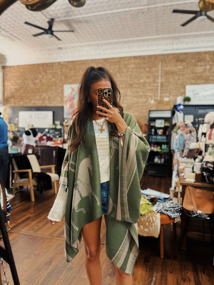 Ellie The Horse Blanket Shawl Wrap Scarf