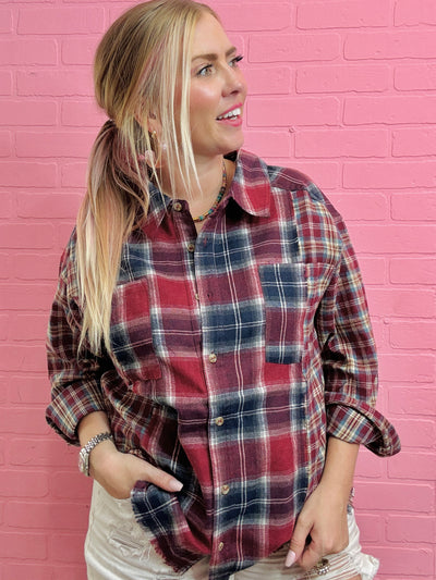 The Chelsea Oversized Flannel Top