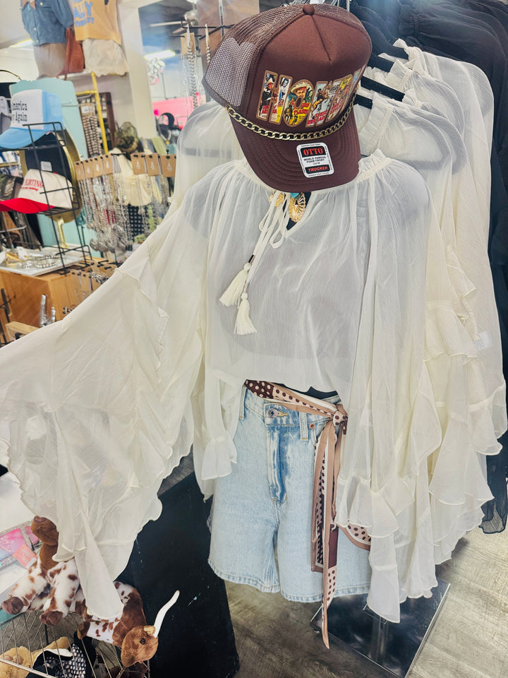 Twirl & Whirl Ruffle Blouse