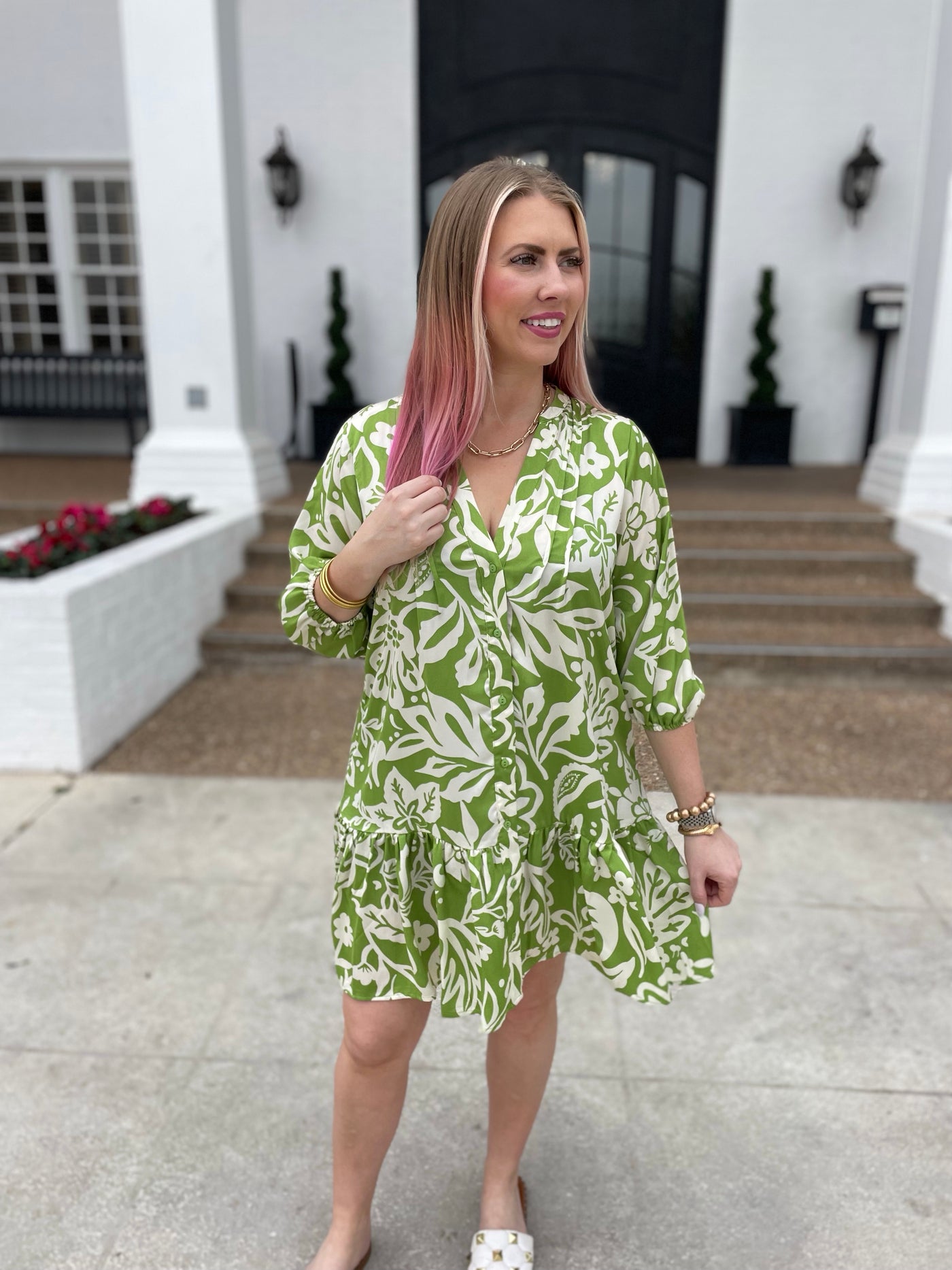 The Paisley and Floral Print Mini Dress