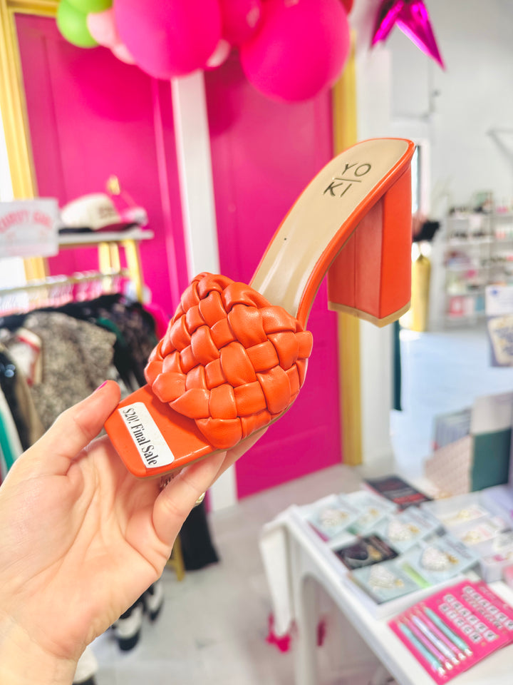 Victoria Orange Braid Heel