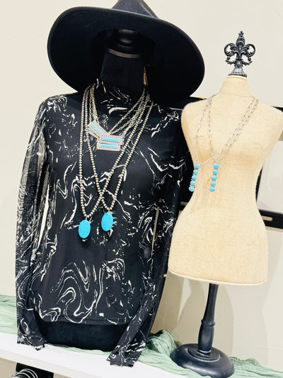 Abstract Marble Mesh Top