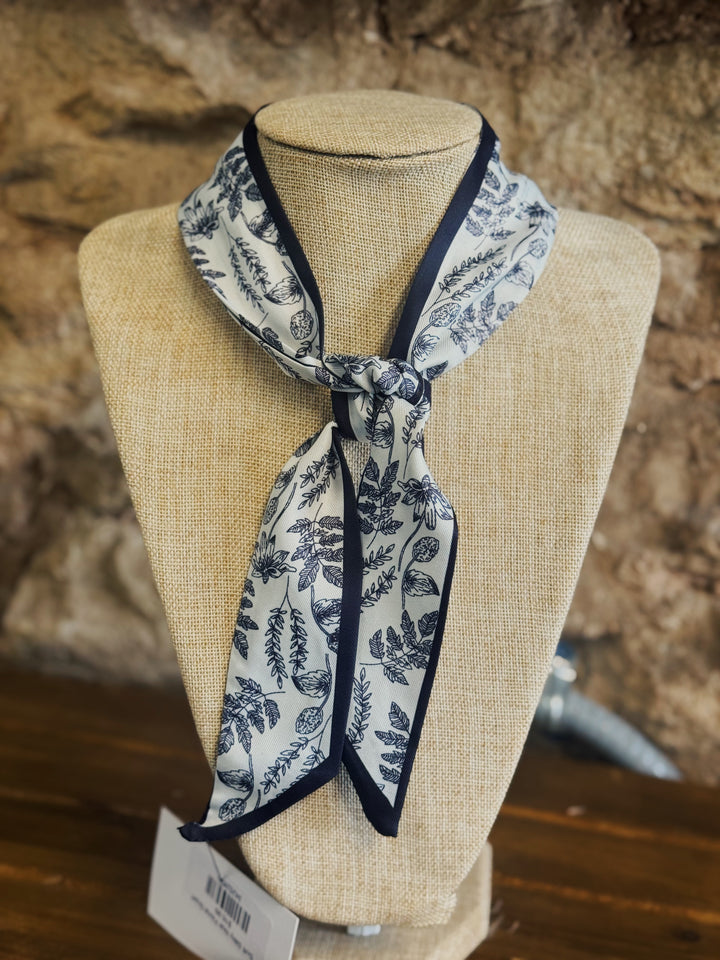 Soft Silky Noir Floral Scarf