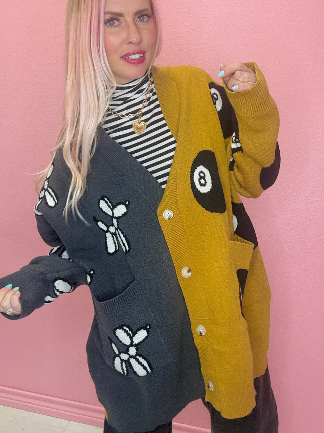 8 Ball & Balloon Dog Cardigan