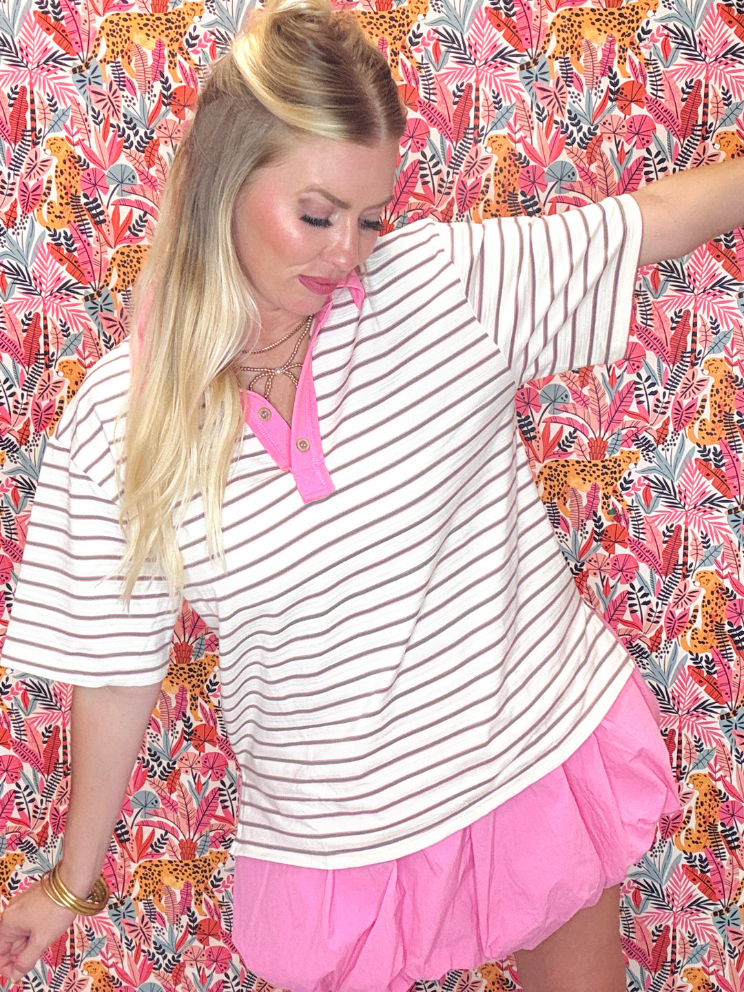 The Coastal Cool Oversized Stripe Top