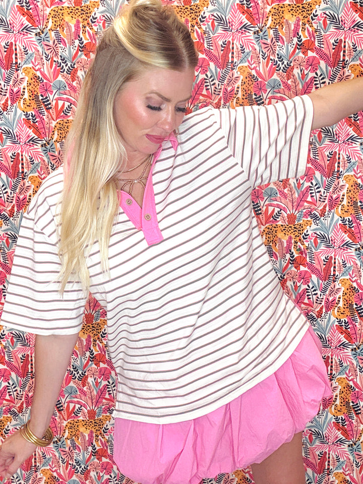The Coastal Cool Oversized Stripe Top