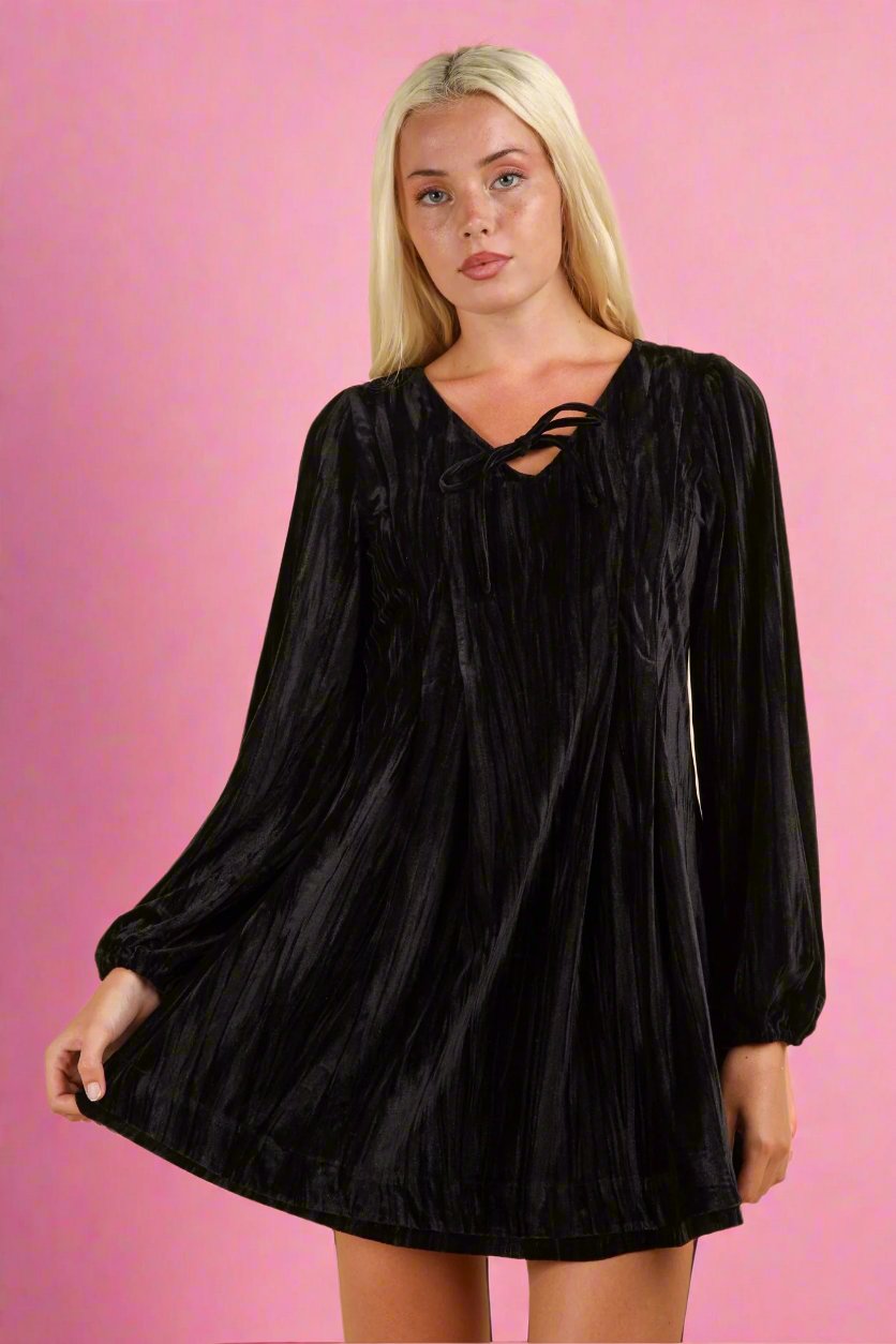 Sassy Velvet Mini Flare Dress