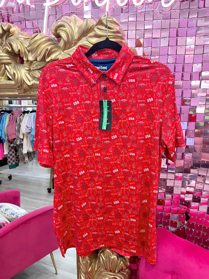 Merica Red Polo