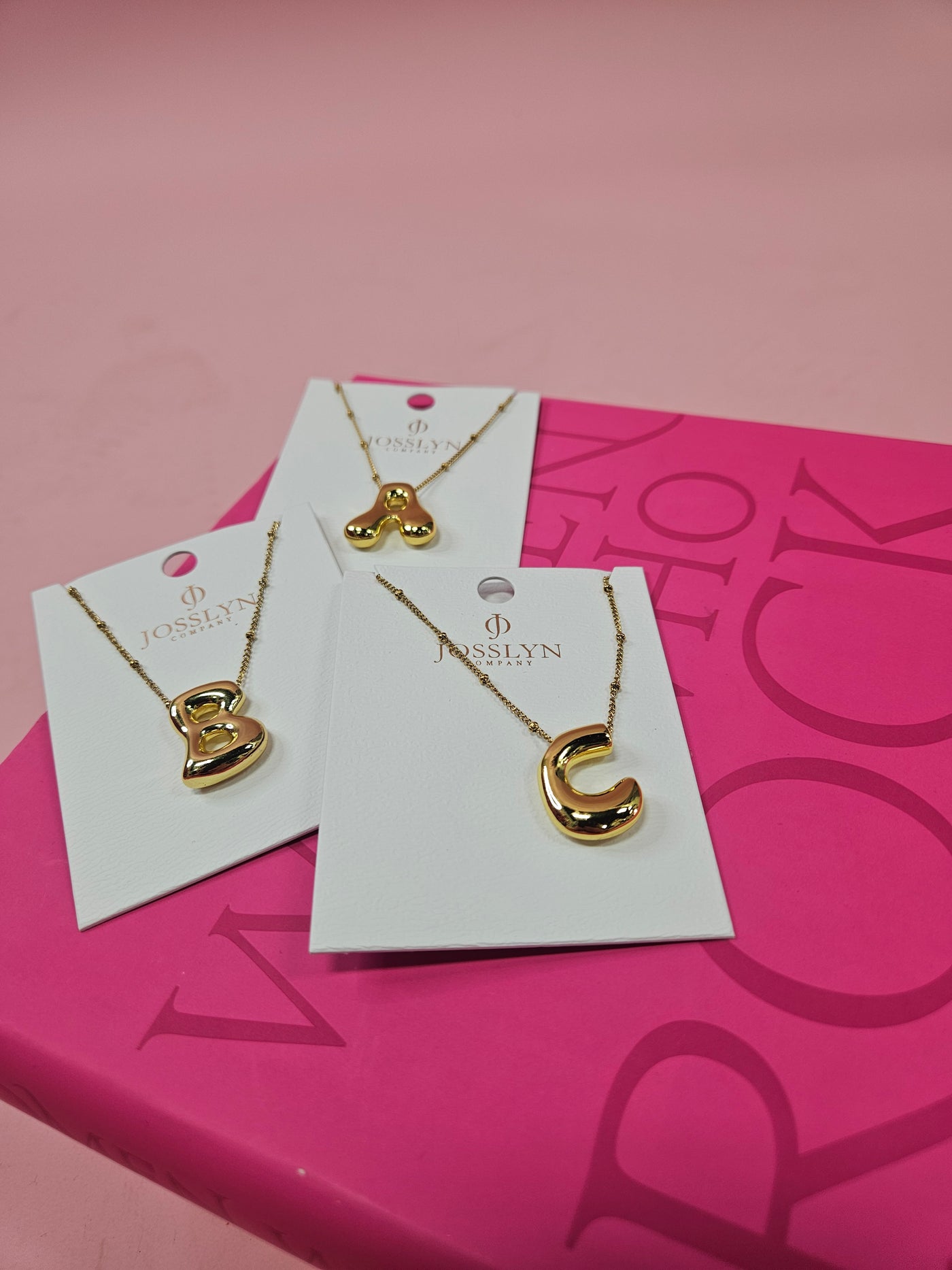 Stainless Steel Balloon Bubble Initial Necklace