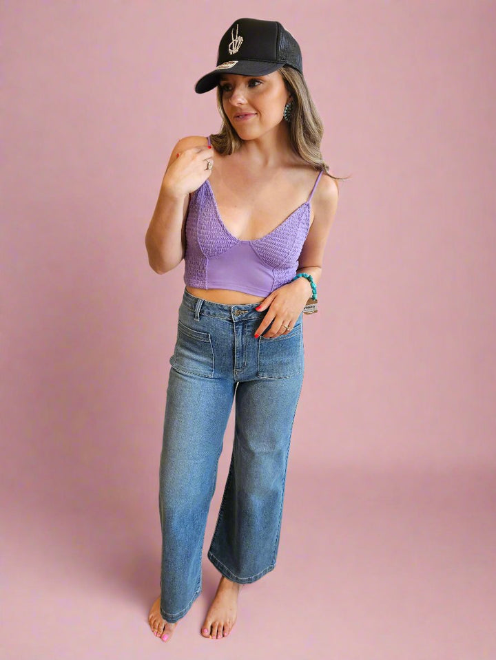 Smocked Triangle Bralette