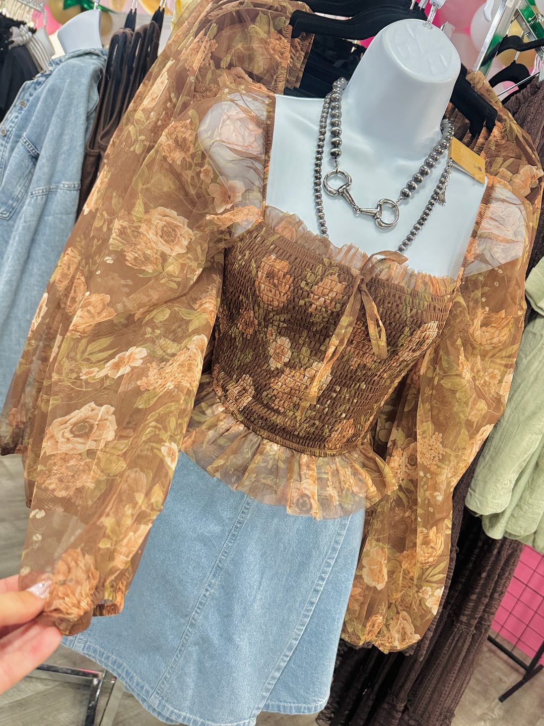Garden Party Whimsy Smocked Chiffon Top