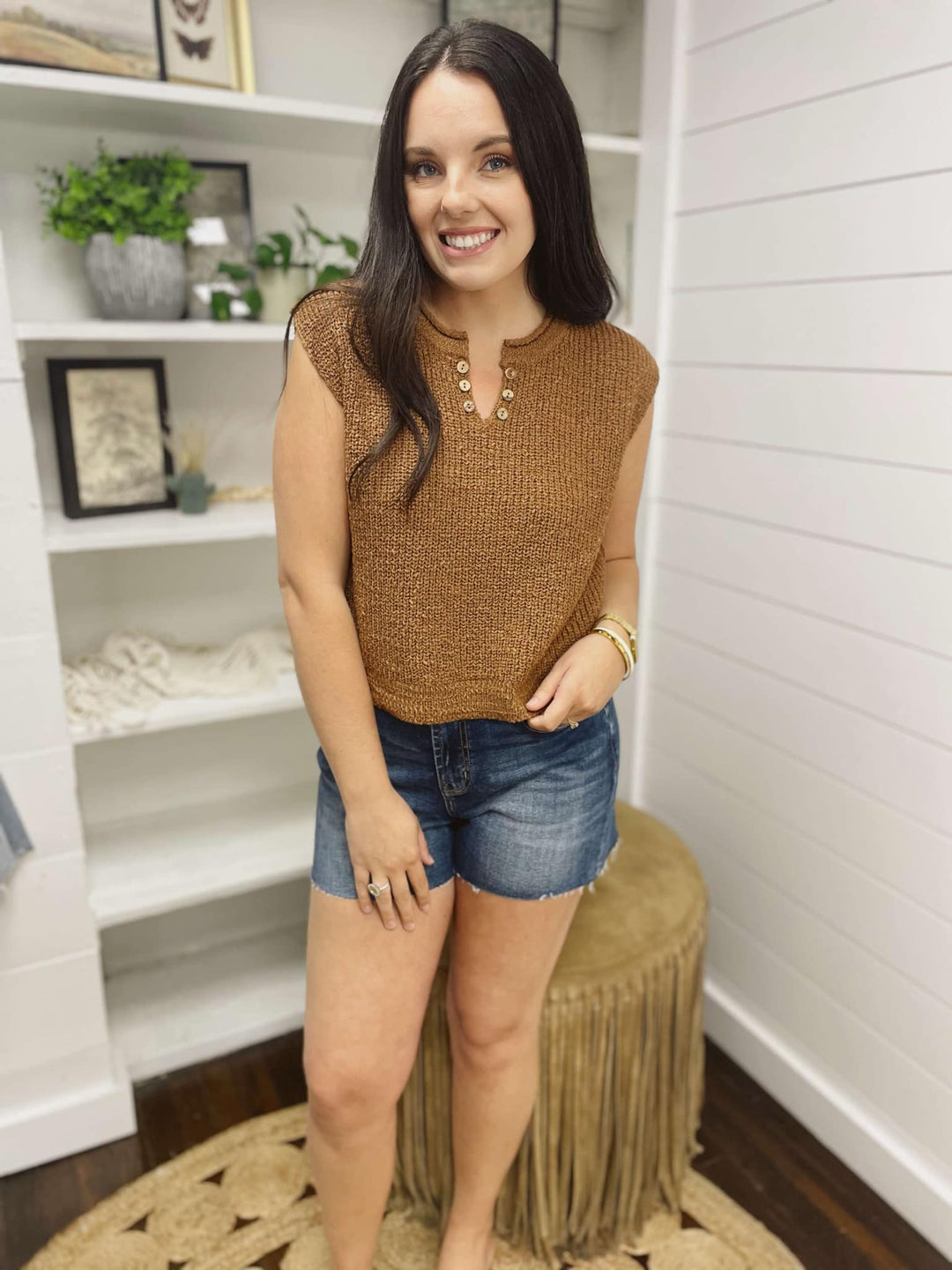 The Hadley Button Detail Top