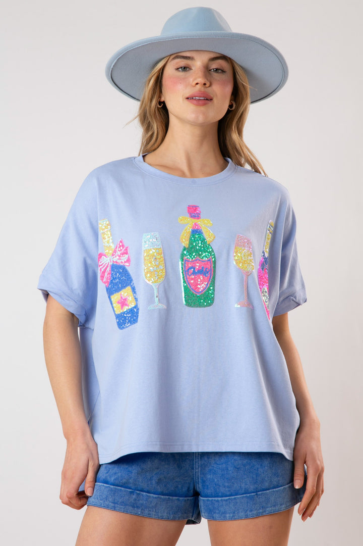 Champagne Sequin Top