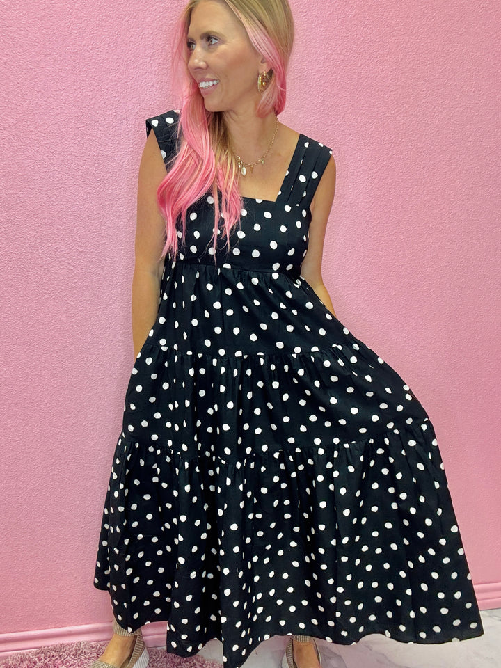 Polkadot Couture Midi Dress
