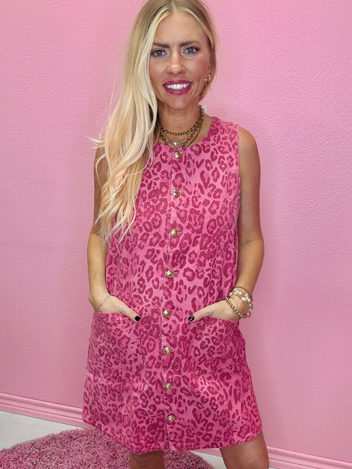 Blush Hour Leopard Mini Dress