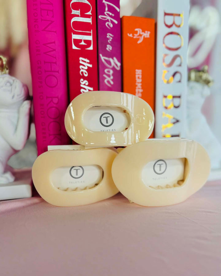 Almond Beige Flat Hair Clip